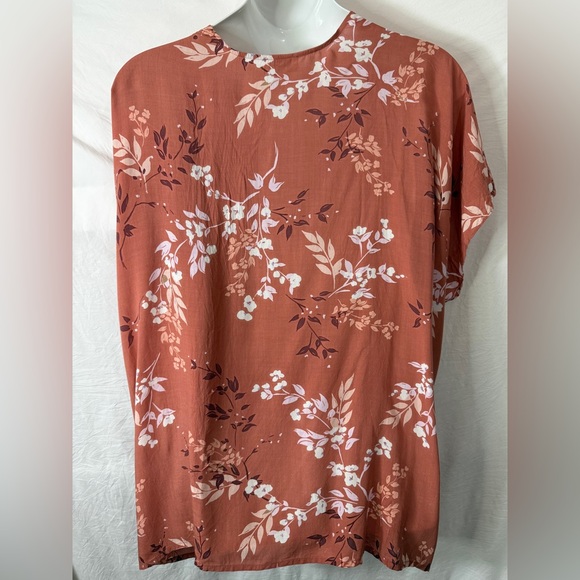 LOFT Outlet Dusty Pink Floral Open Front Kimono Wrap SKU0645 - Picture 5 of 8